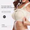 Thin Cup Wireless Front Closure Shaping Bra for Women Elastic Side Gathered Adjustable Double Cutout Back Intimates