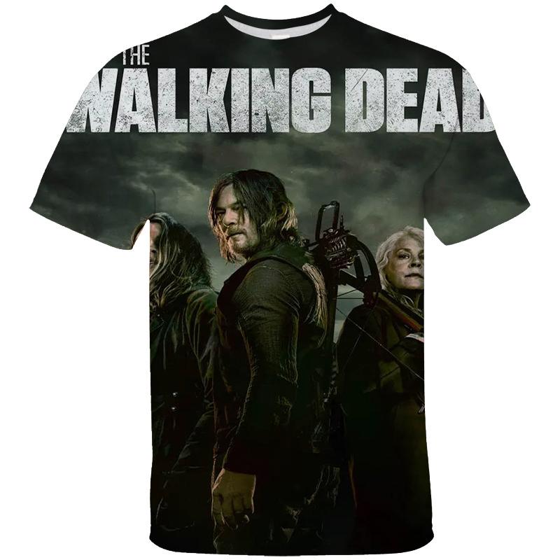 Movie The Walking Dead Graphic T Shirt Men's Clothes Horror 3D Printed Fashion Tees O-Neck T-shirt Harajuku Summer Unisex Tops