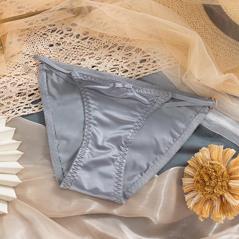 Ice Silk Seamless Women's Panties - Japanese Style, Low Waist, Thin Strap, Pure Desire, Cotton Crotch, Triangle Design