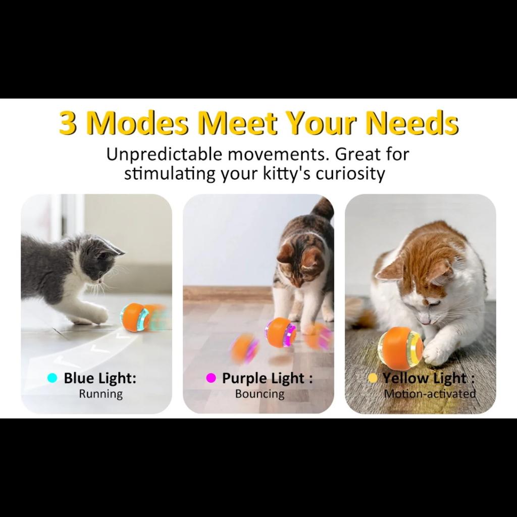 Cat Interactive Ball Toys Automatic Rolling Ball Rechargeable Smart Pet Electric Toy Dog Training  for Exercise Entertainment