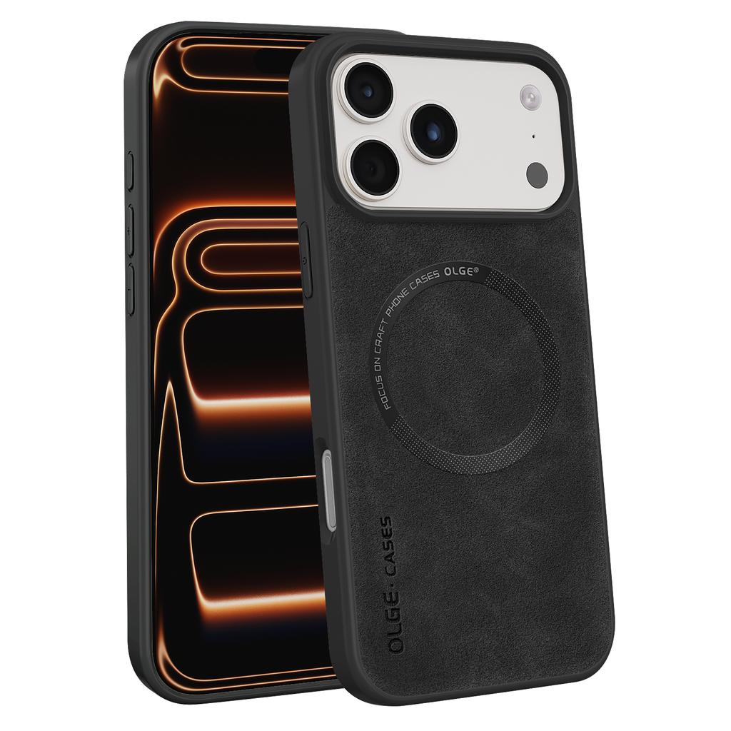 Suede Leather For Magsafe Magnetic Case For iPhone 17 Air 16 15 14 13 12 11 Pro Max Wireless Charge Matte Skin Protective Cover