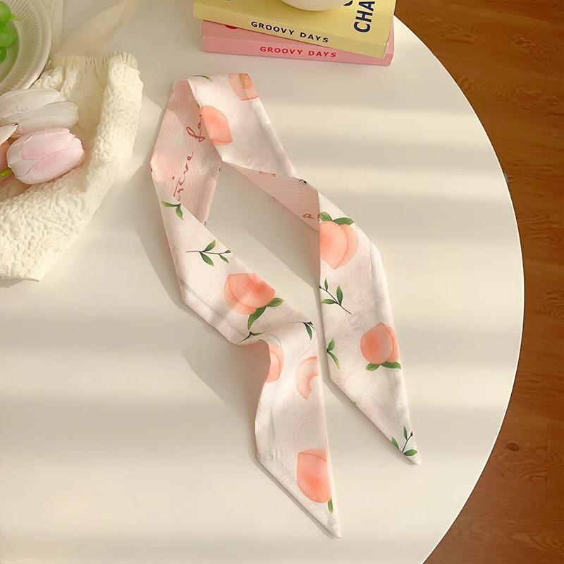 Silk Scarf Headband French Braided Hair Ribbon Versatile Ponytail Streamer Headgear Bag Decoration