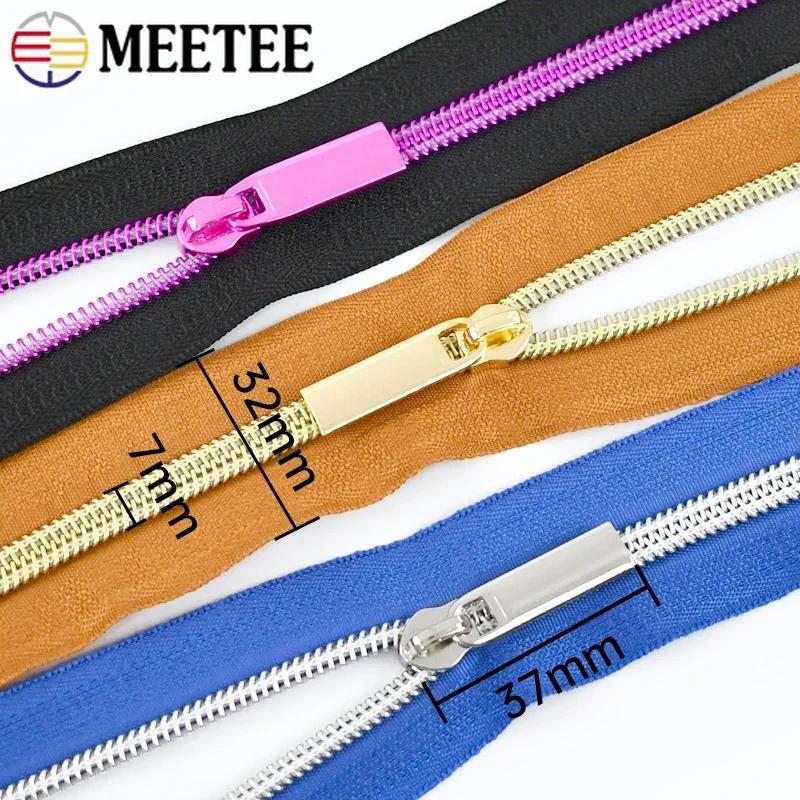 Cintas de Cremallera de Nylon #5 de 1/2/3/4/5 Metros con Deslizadores Cremalleras de Espiral Bolsa Cartera Bolsillo Tiradores de Cremallera Kit de Reparación de Cabezal Accesorios de Costura