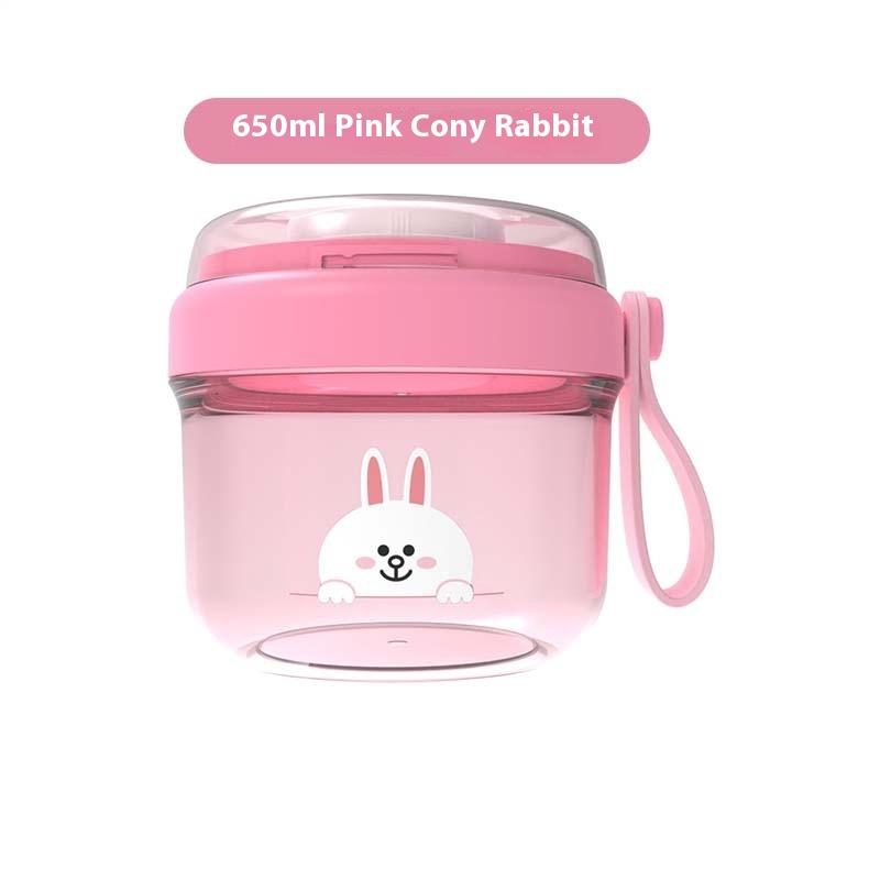 650Ml Portable Handheld Breakfast Cup Yogurt Bowl Leak Proof Salad Bento Lunch Box With Spoon