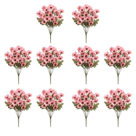 Artificial Mums Realistic Fake Fall Flowers UV Resistant Faux Chrysanthemums for Indoor Flower Arrangement Balcony Outdoor Porch Decor