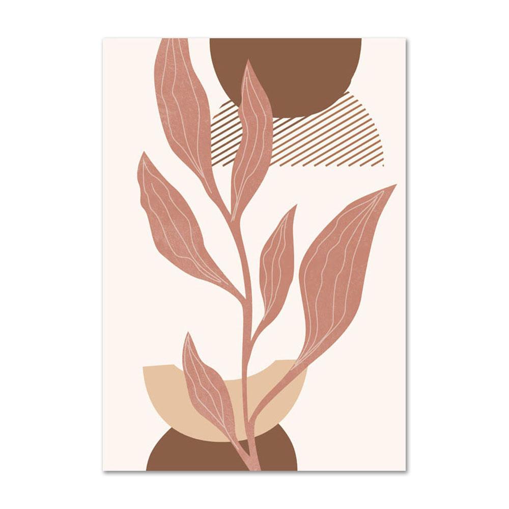 Abstract Boho Geometric Wall Art Lines Leaves Canvas Painting Poster and Print Flower Nordic Wall Picture for Living Room Home