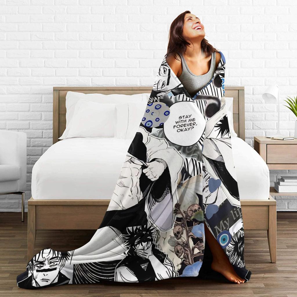 Choso  Blanket Kaisens Anime Flannel Vintage Warm Throw Blanket for Bedding Lounge  Winter