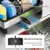 Stainless Steel Sink Caddy, Sponge Holder For Kitchen Sink With Brush Holder & Dishcloth Rack, Rustproof Organizer Countertop