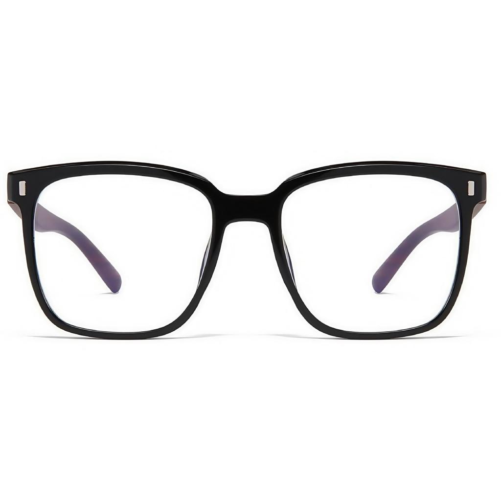 2308 TR90 Retro Round Anti-Blue Light Clip-on Glasses, Korean Style with Wood Grain Legs, Unisex High-End Plain Glasses.