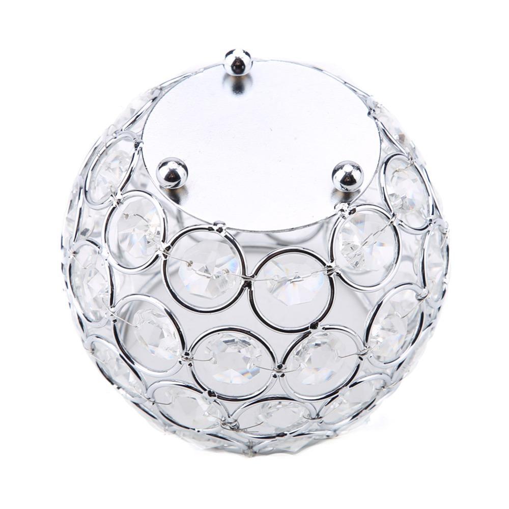 Beads Crystal Candle Holder Silver Tealight Candle Holder Bowl Candle Holder Table Decor