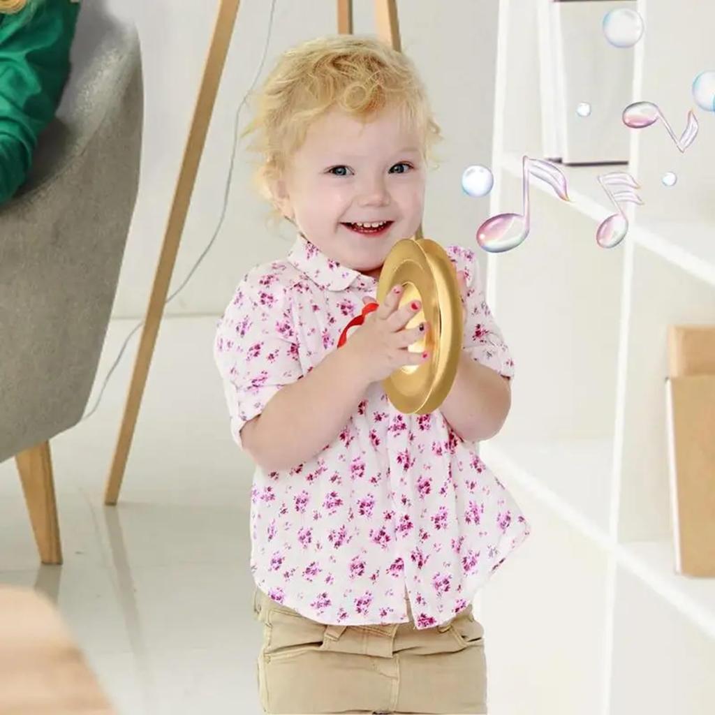 NOELAMOUR Mini činely, 15 cm, Dětská sada 2 kusů, Bronzové činely crash, Bicí nástroje