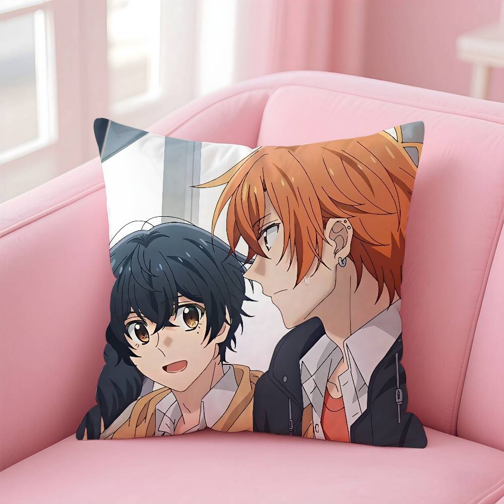 Anime BLSS-Sasaki And M- Miyano Pillow Case Comfort Sofa Bed Silky Elegant Invisible Zipper Custom Decorative Cushion Cover