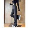 New Early Autumn American Micro-horn Casual Pants Women's Horseshoe Trousers Drape Slim and Thin High-waisted Floor Pants