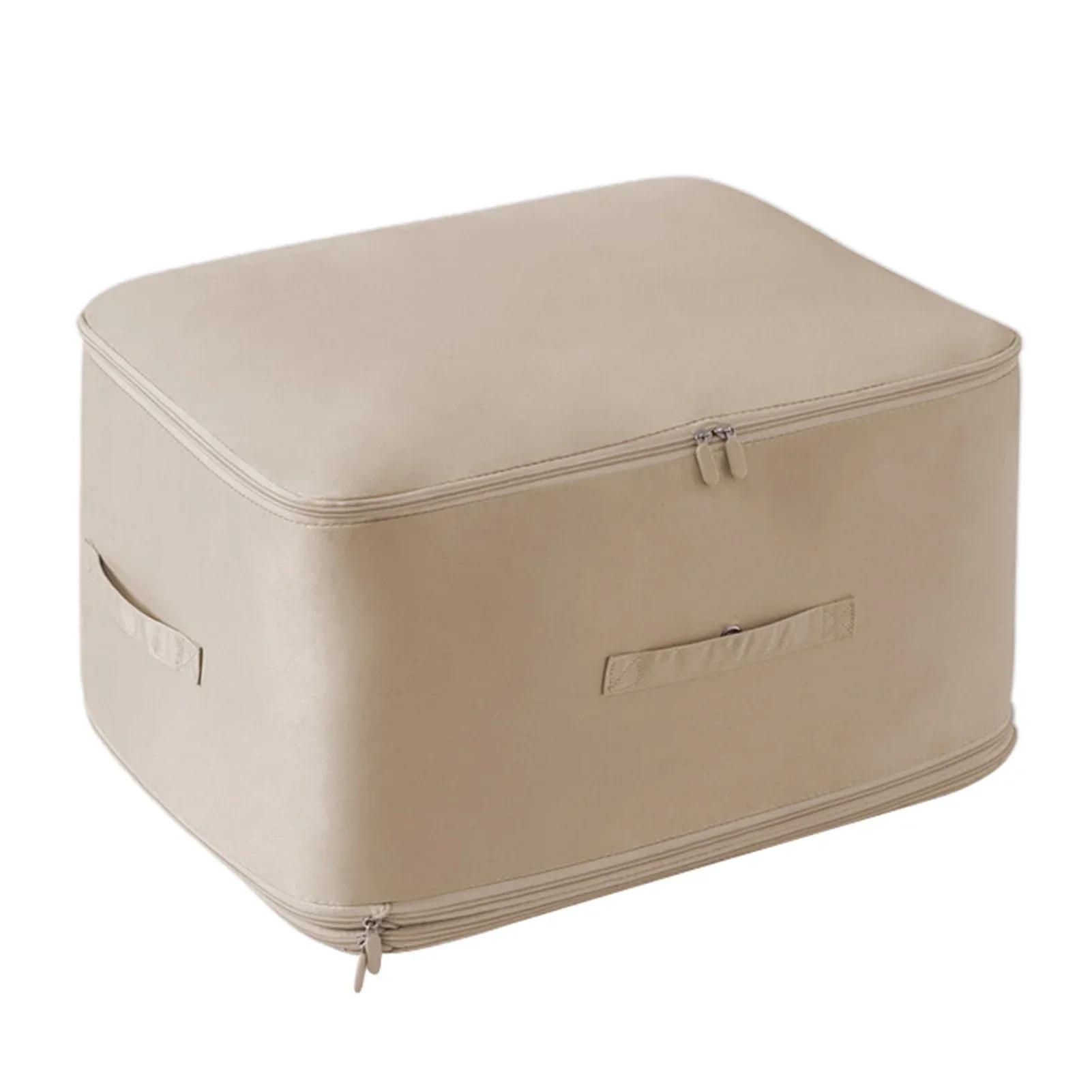 

Самокомпрессионные сумки для хранения одеял, многофункциональные коробки для хранения одежды, простыней и одеял S бежевый