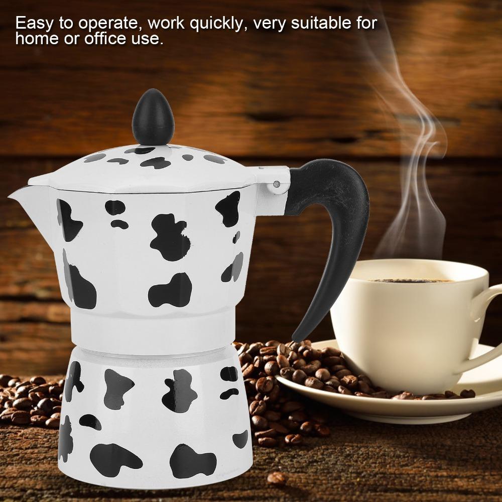 Milk Cow Color Aluminium Coffee Pot Aluminium Coffee Maker Stovetop Espresso Maker  Coffee Shop