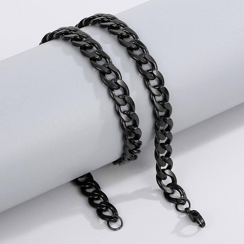 Simple Stainless Steel Grinding Chain Hiphop Necklace Street Hip Hop Titanium Steel Tide Jewelry Nk Chain