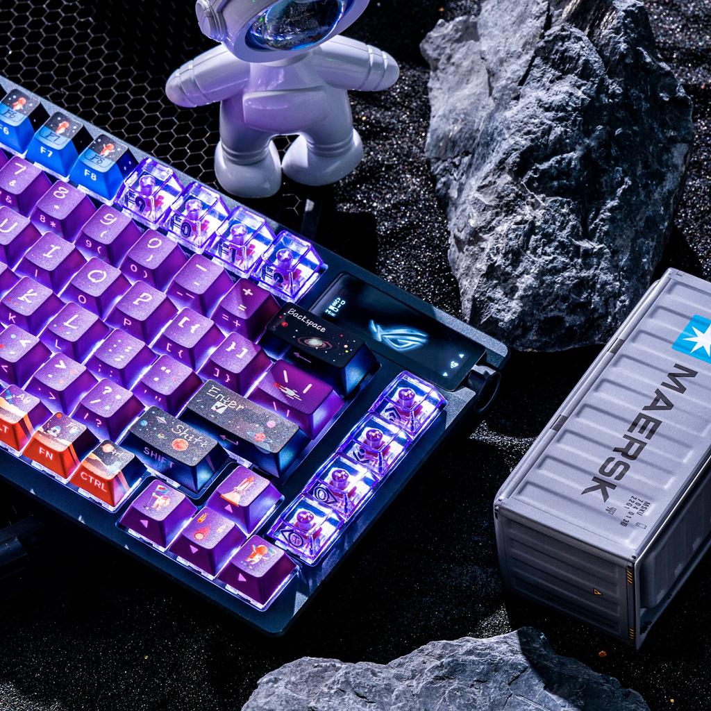 135Keys Purple Keycaps Unknown Starry Sky Cherry Pbt Pc2.25/2.7587U Space Bar Translucent Side Engraved Alice Layout Keycaps