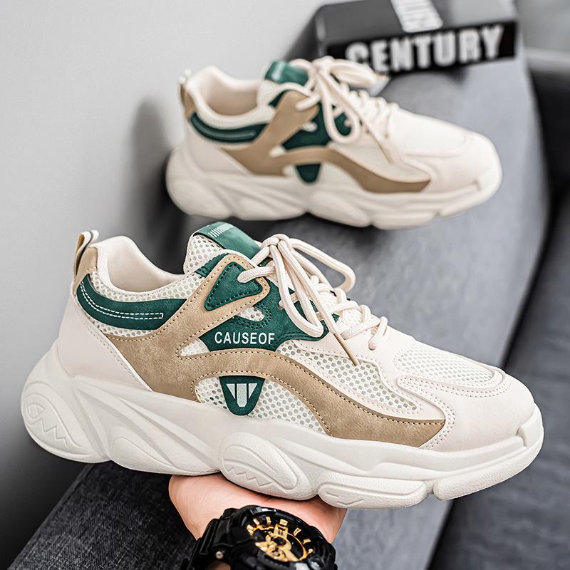 Herrenschuhe Sommer atmungsaktiv rutschfest Netz Sport Freizeit Teenager innere Absatzhöhung weiche Sohle Laufen Reisen Papa Schuhe