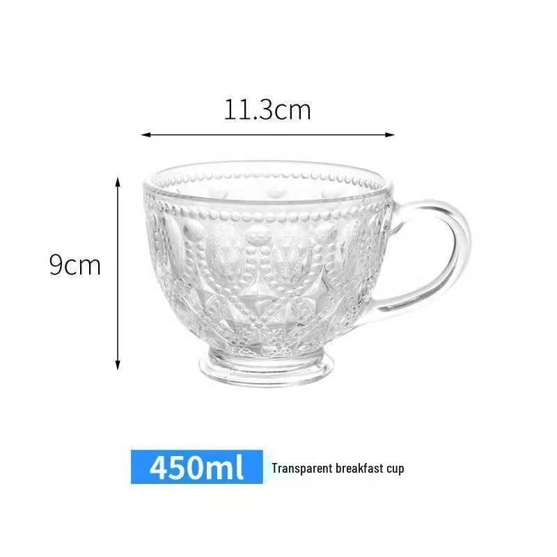 Retro Embossed Glass Breakfast Cup