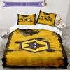 Wolves Football Club Emblem Printed Pattern Duvet Cover Set – Includes 1 Duvet Cover and 2 Matching Pillowcases Bedroom Decor Christmas Gifts