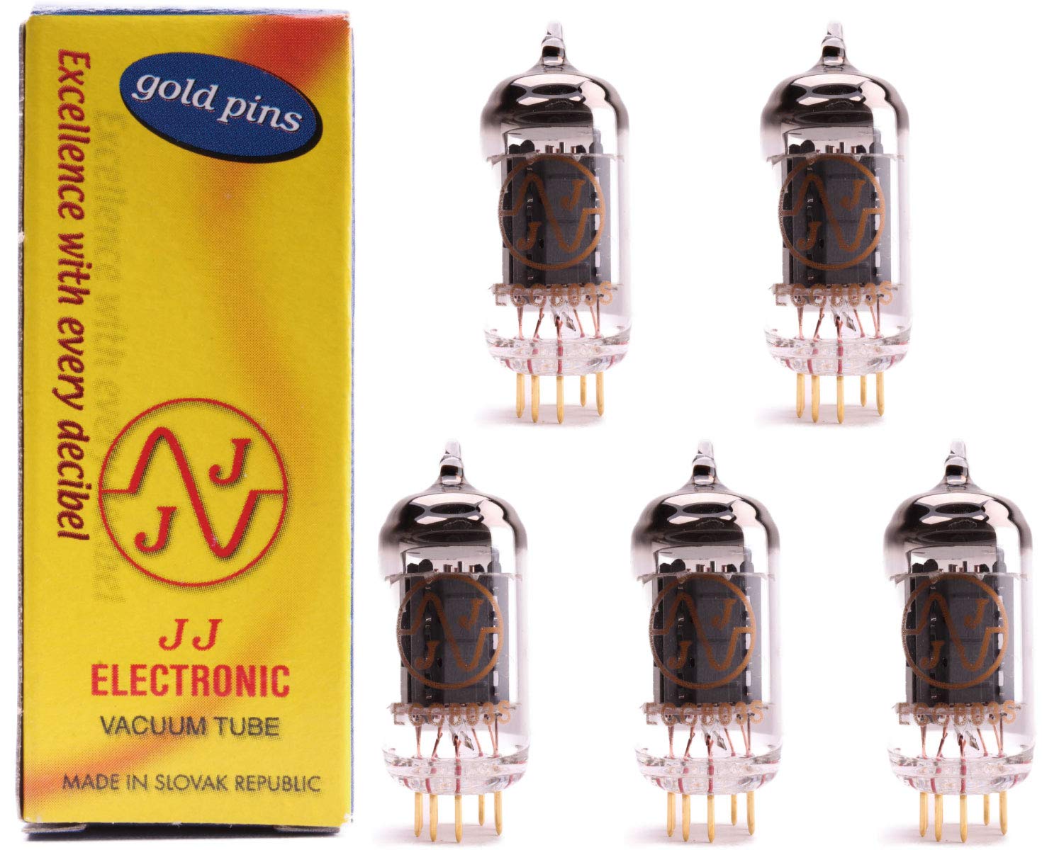 

ECC803S JJ Gold match low gain vacuum tube PG11 year long hours EG for improved sound reliable 5-piece [1 warranty] [72 quality] [Highly tube]