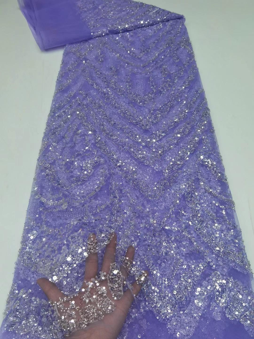 High quality embroidered tulle lace fabric, luxury sequined lace trim, beaded lace party dress