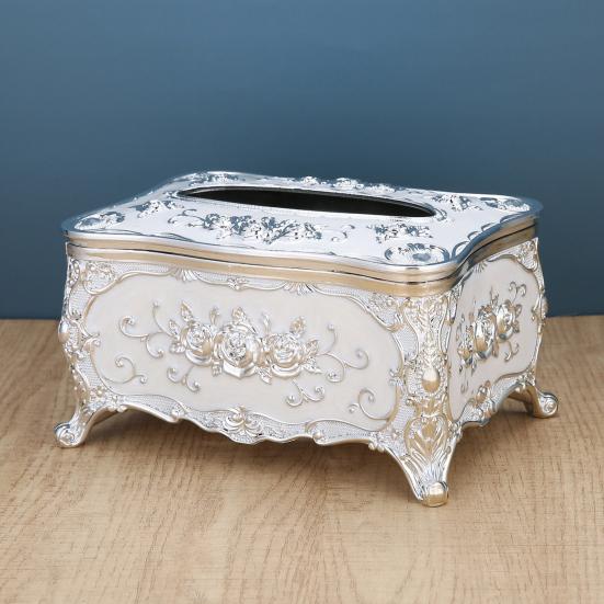 European Tissue Box Large Capacity Easy Access Tissue Box Cover Acrylic Paper Napkin Holder Luxurious Home Decoration