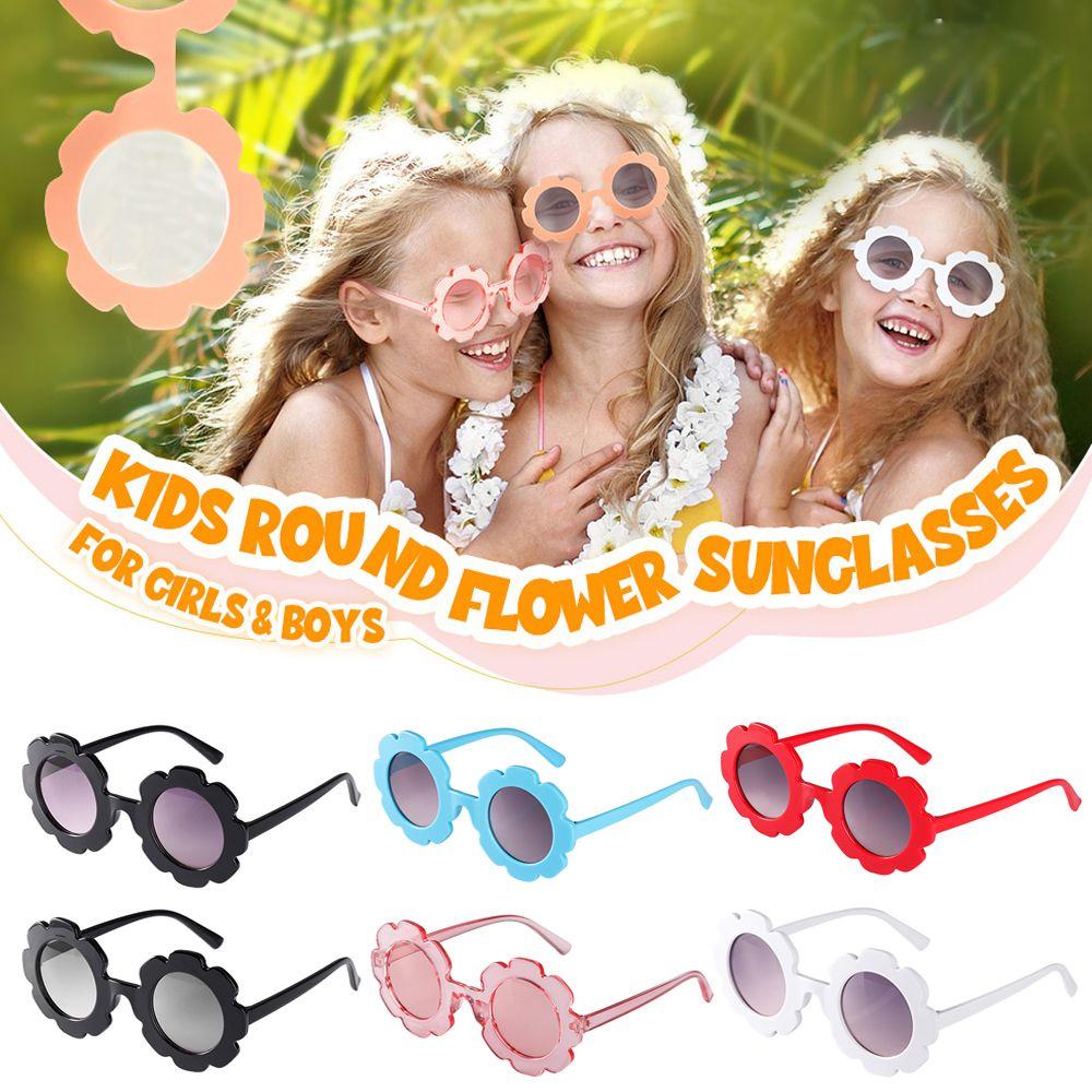 Fashion Outdoor Product Eyewear Streetwear Vintage Sun Glasses Children Sunglasses Flower Shape
