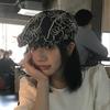 Korean Ins Blogger Black Forward Hat Female Retro Flower Reverse Wearing Beret Show Face Small Versatile Hat