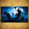Skeleton Mage Staff Mouse Pad Card Playmat Stitched with Magic Zones Game Mats for MTG/TCG Card Battle Commander Gaming Mat