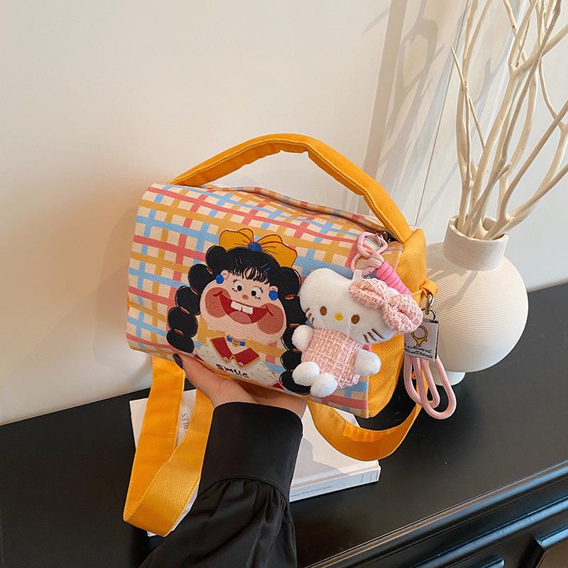 

Graffiti Bucket Bag - Women s Large Capacity Shoulder Handbag, Cute & Portable Style Without Pendant жовтий