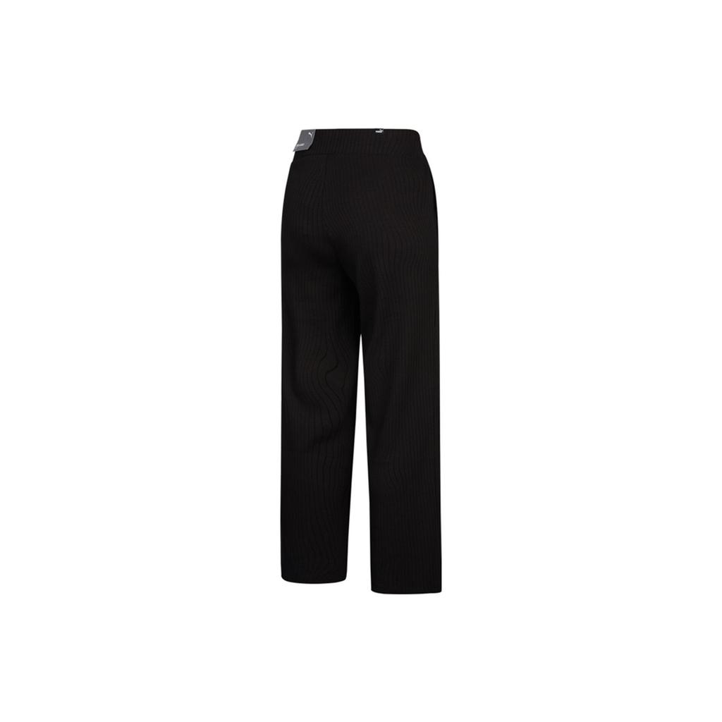 Puma Sports Casual Straight-Leg Knit Pants Women Bottoms Black 847689-01