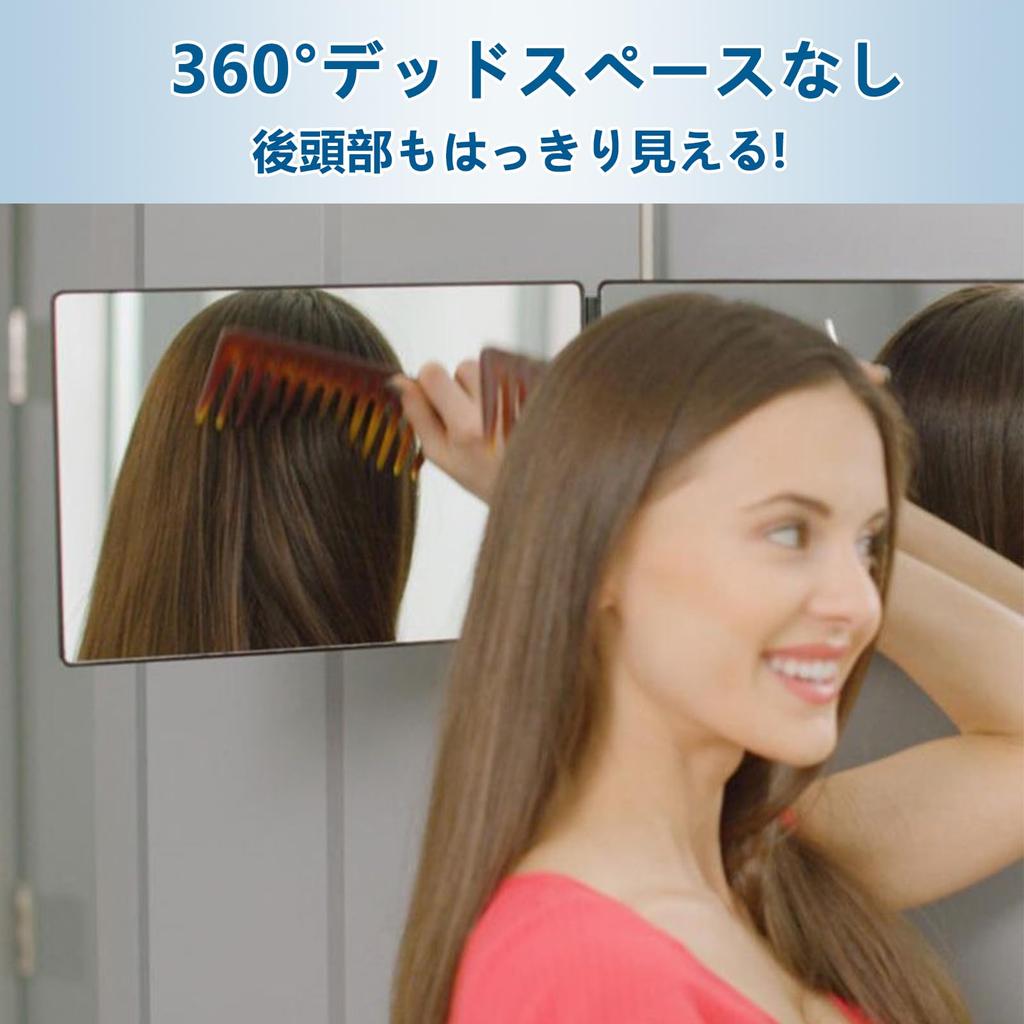 HeGeed makeup height angle tabletop makeup makeup HD mirror allows you to see the back of the stable use and shatterproof 3-way mirror, mirror,