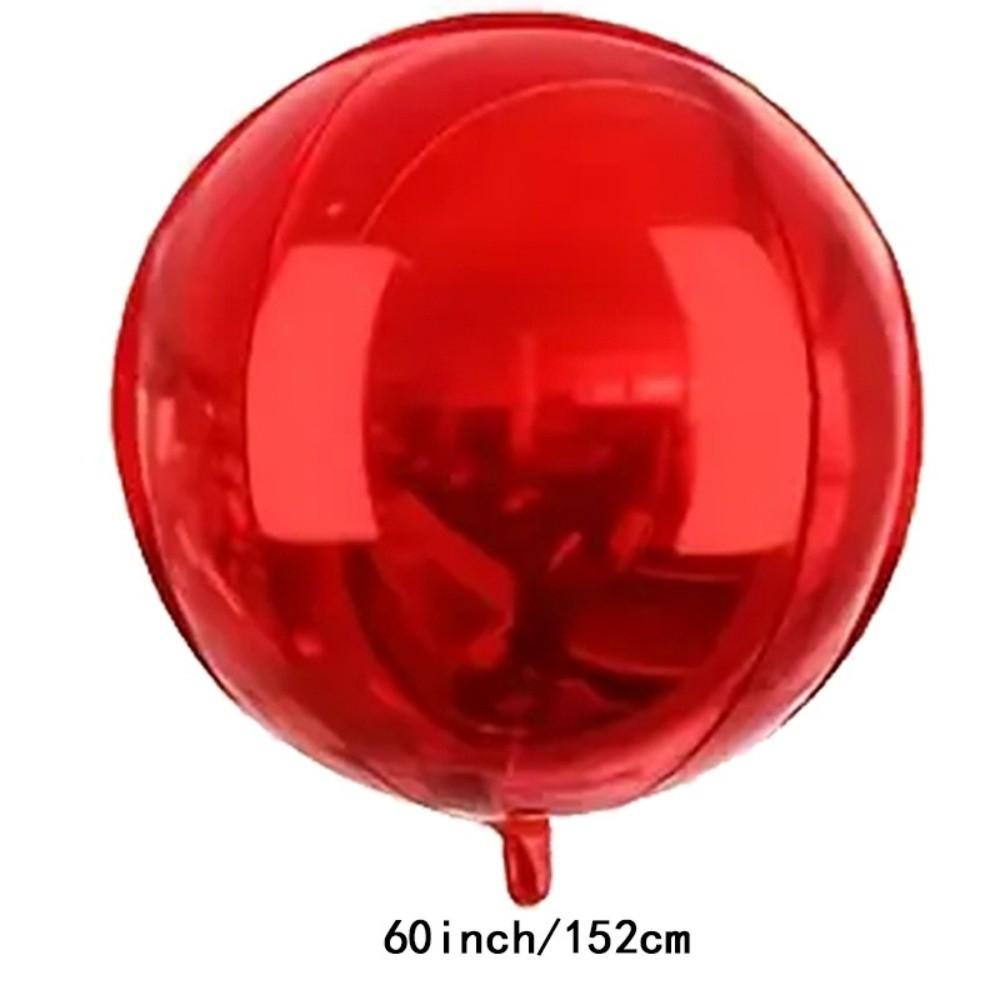 Silver 4D Balloons 50/60 Inches Metallic Balloons Round Balloons  New Year Accessories
