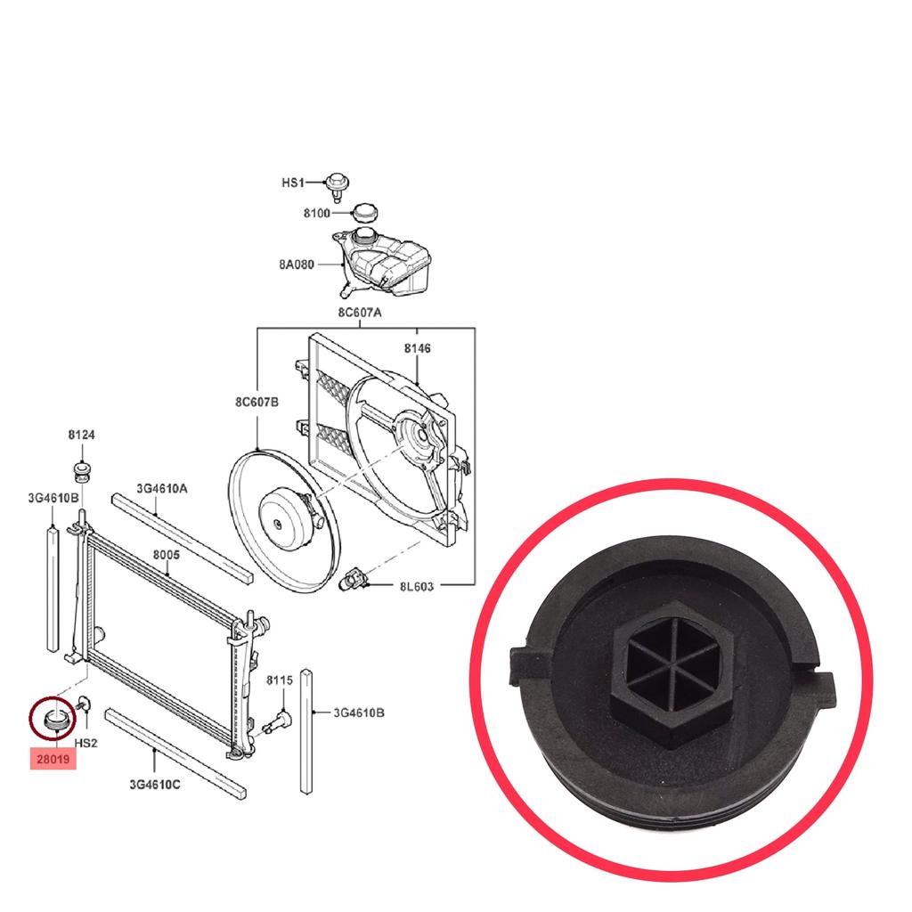 ESP1150 Kühlkörper untere Bodenkappe komplett für Ford Fiesta MK5 JH JD Fusion Europa JU 2002-2012