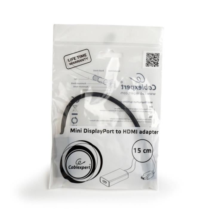 Adaptér - GEMBIRD - A-MDPM-HDMIF4K-01 - Mini-DP na HDMI - 4K - Černý
