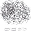 200Pcs 2 Style 304 Stainless Steel Snap On Bails, Stainless Steel Color, 6~9x2~3.5mm, Inner Size: 2~3x5.5~8mm, 100pcs/style