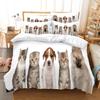 Cat and Dog Duvet Cover Set 3d Printing Cute Animal Theme Comforter Cover King Queen Size for Kid Boy Girl Polyester Bedding Set