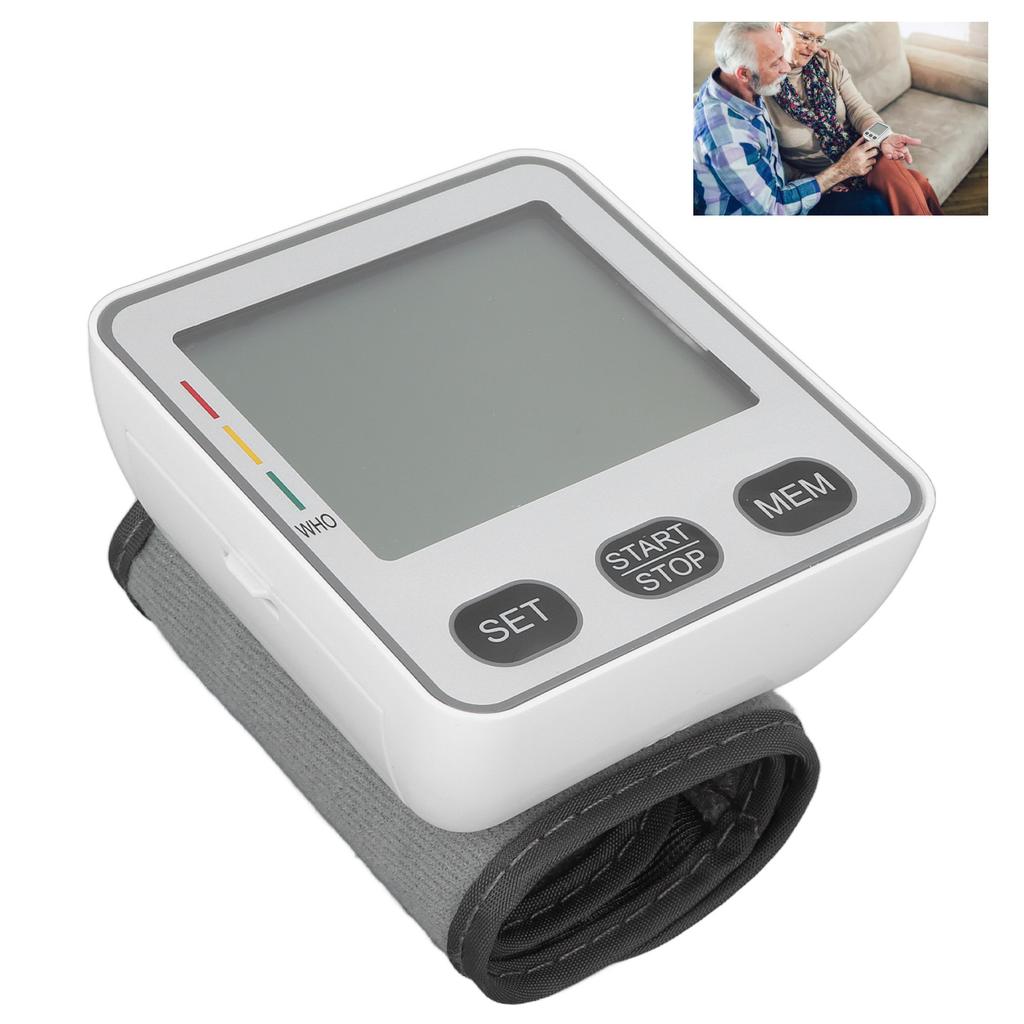 Blood Pressure Monitor Automatic LCD Display Voice Function Small Digital Wrist Sphygmomanometer for Home Travel