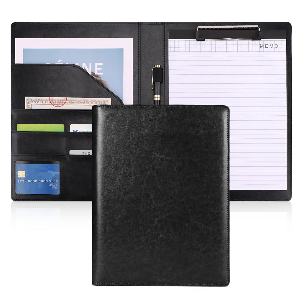 A4 Clipboard Folder with Notepad Business Document Manager Clip Large Capacity Document File Bag for Business Meeting & Travel