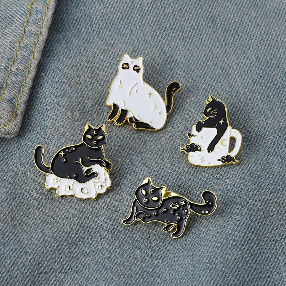 Animal Cartoon Cat Brooch Girls Cute Jewelry Pins For Backpack Women Clothes Accessories