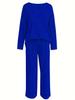 Women's Fashion 2025 V-Neck Loose Casual Two-Piece Set In Ice Silk