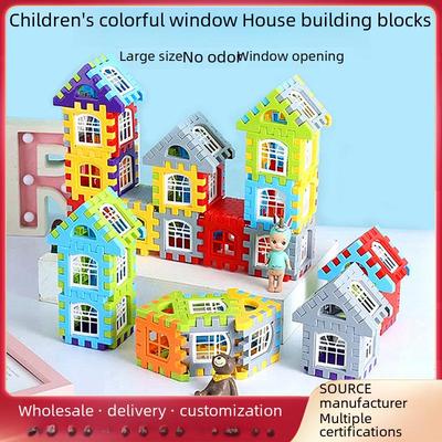 Children's Large Particle Plastic Building Blocks - Castle and Puzzle Set for Kindergarten Education