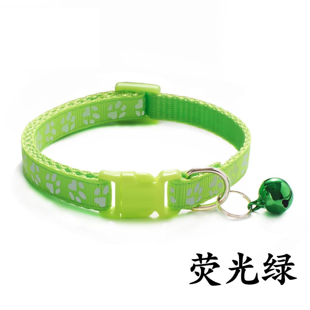 Pet Patch Colorful Collar Puppy and Cat Collar Cat Collar with Paw Print and Bell Cat Buckle Collar