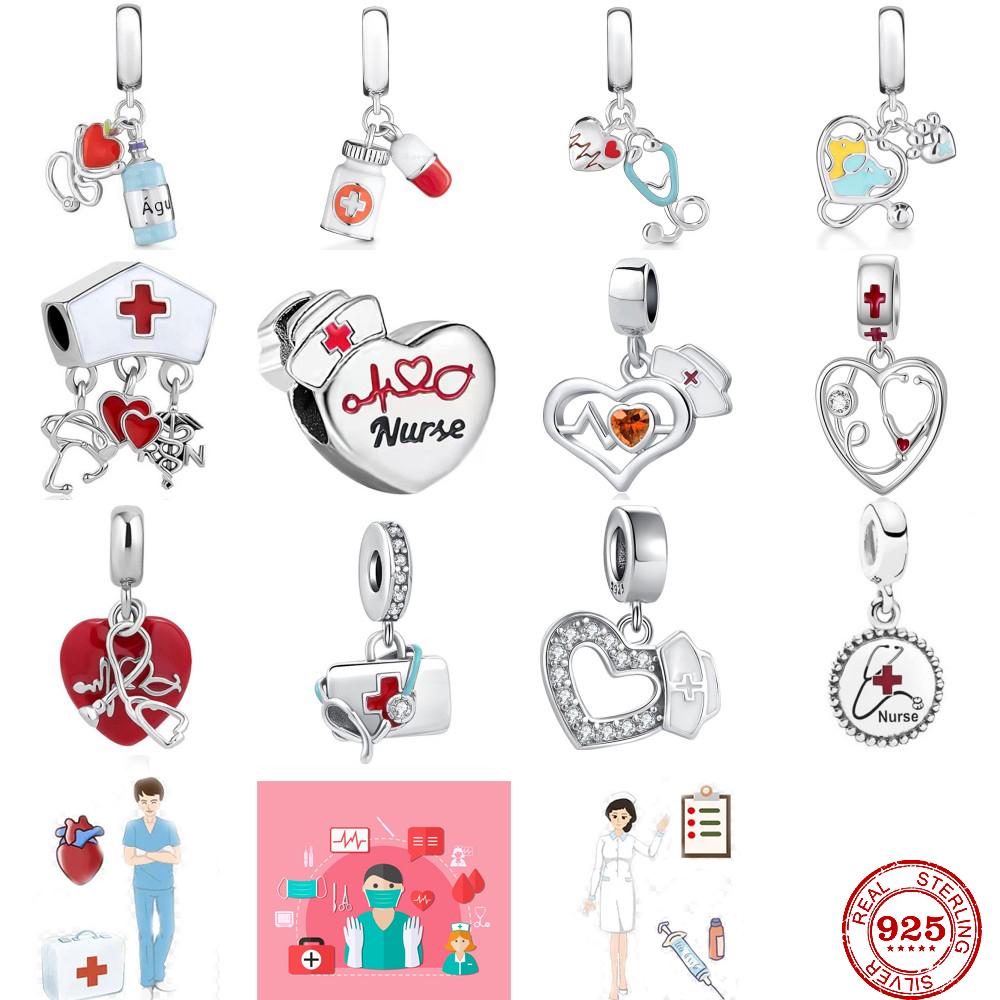 Copper Doctor Nurse Medication Charms Diy Dangle Beads Fit Original Pendant Bracelet Necklace Fashion Jewelry