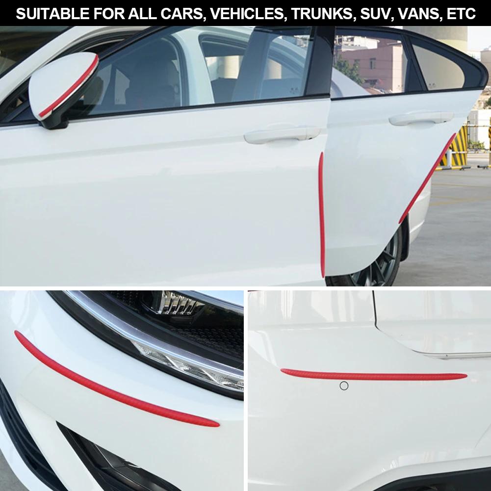 4 Stück 41 cm Autotürschutz Antikollisionsstreifen Kohlefaser Auto Stoßstange Gummischutz Schutz Kratzaufkleber Zierleisten