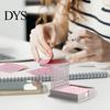 Haftnotizhalter mit Schablone Post-it Spender Kreis Box Notizen Wasserdicht Tragbar Acryl Selbstklebendes Pad Aufbewahrungs-Organizer
