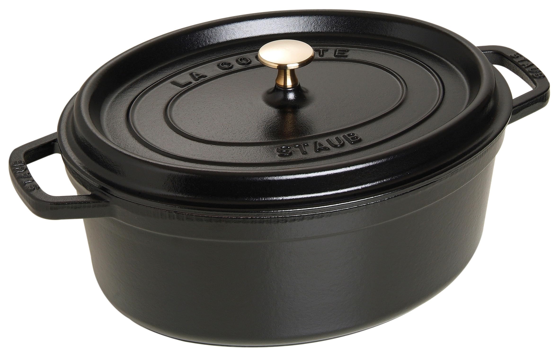 

staub Cocotte Oval Black Large Hand Cast Enamel Pot IH Compatible Japanese La Cocotte Oval Pico 33cm [Authorized Product] 40509-322