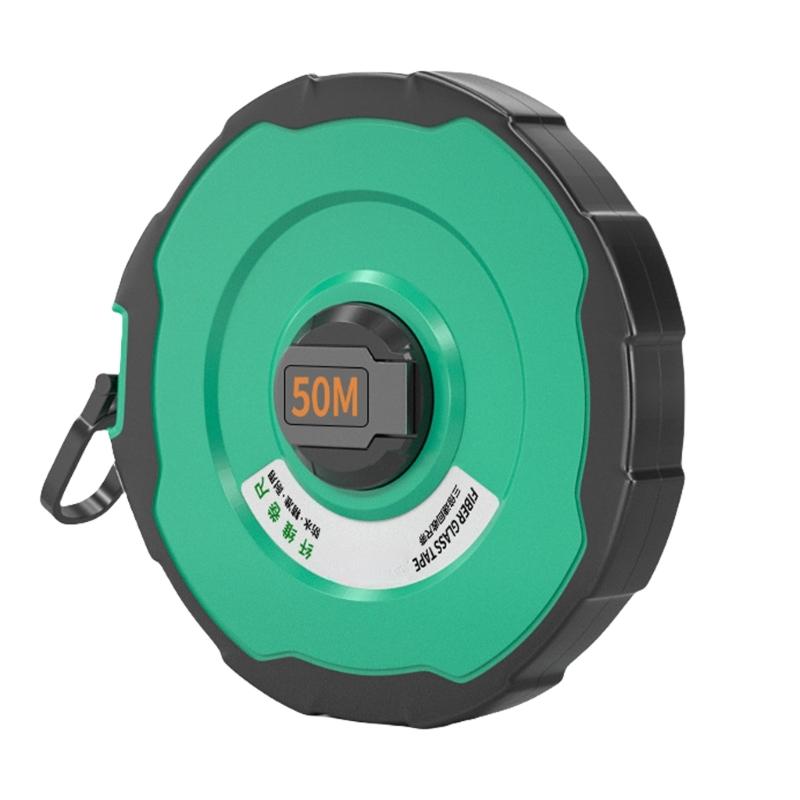 ABS Casing Fiber Measuring Tape with Clear Double Side Markings Impacts Resistant Tape Measure with Foldable Handle