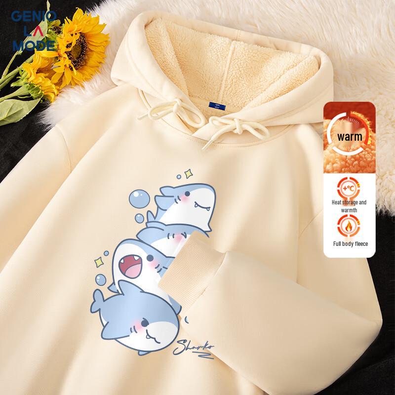 GENIOLAMODE Men's Lamb Fleece Lined Hoodie